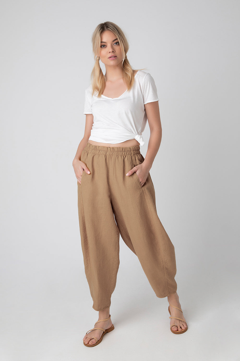 Genie Pant Camel front view