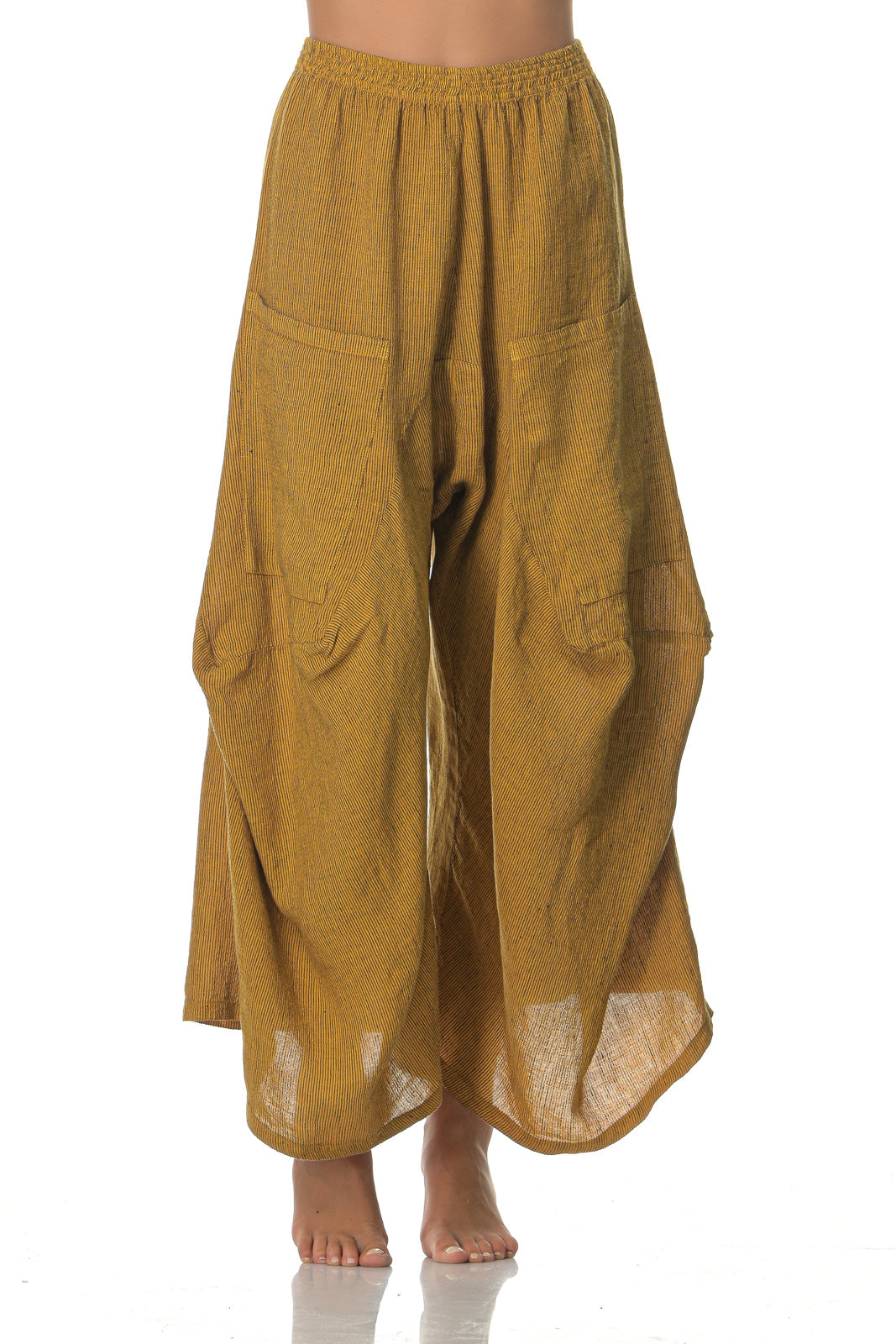 
                  
                    Jo Pant stripe Mustard front view
                  
                