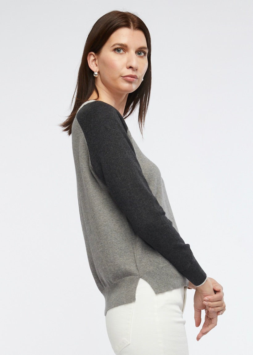 
                  
                    Fashioned V Neck jumper by Zaket and Plover in Grey and Black
                  
                
