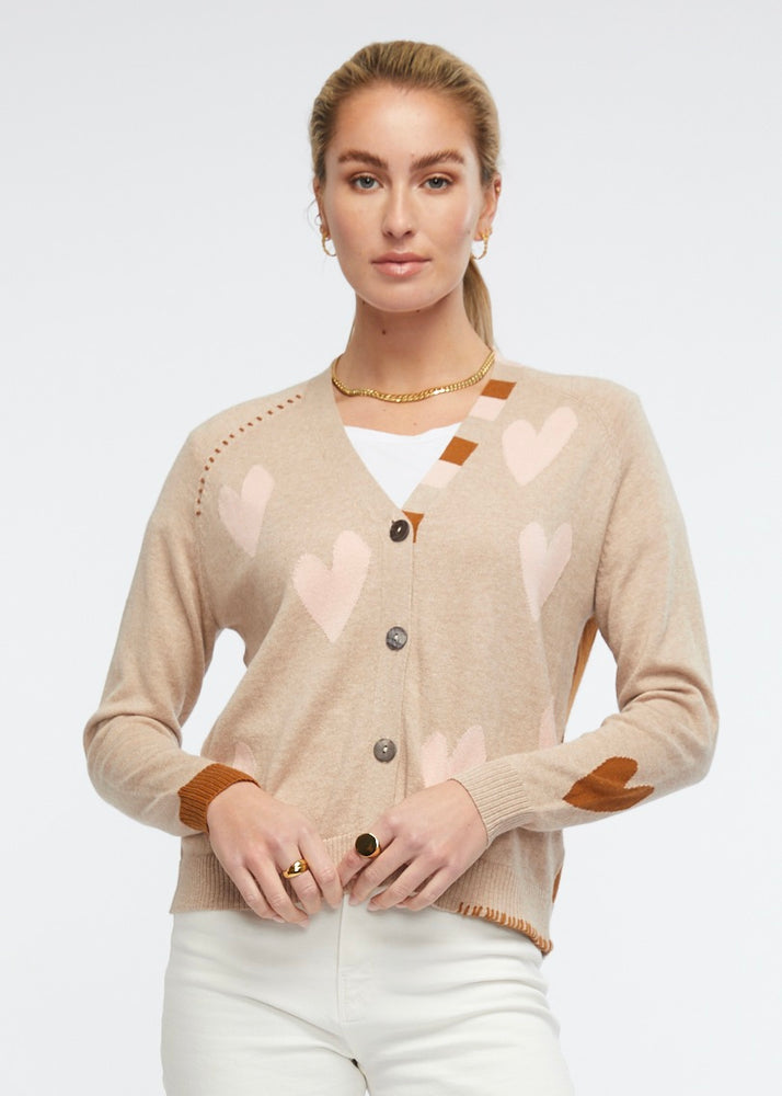Hearts for your Cardi Zaket & Plover Cashmere and Cotton knit cardigan