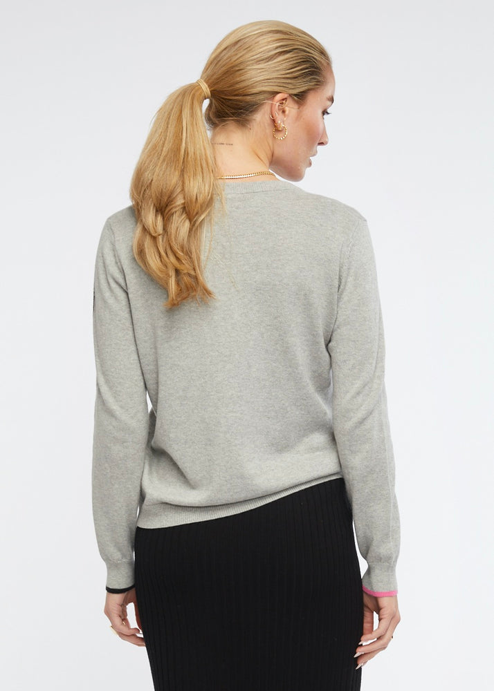 
                  
                    Hearts patch jumper by Zaket & Plover in Marl
                  
                