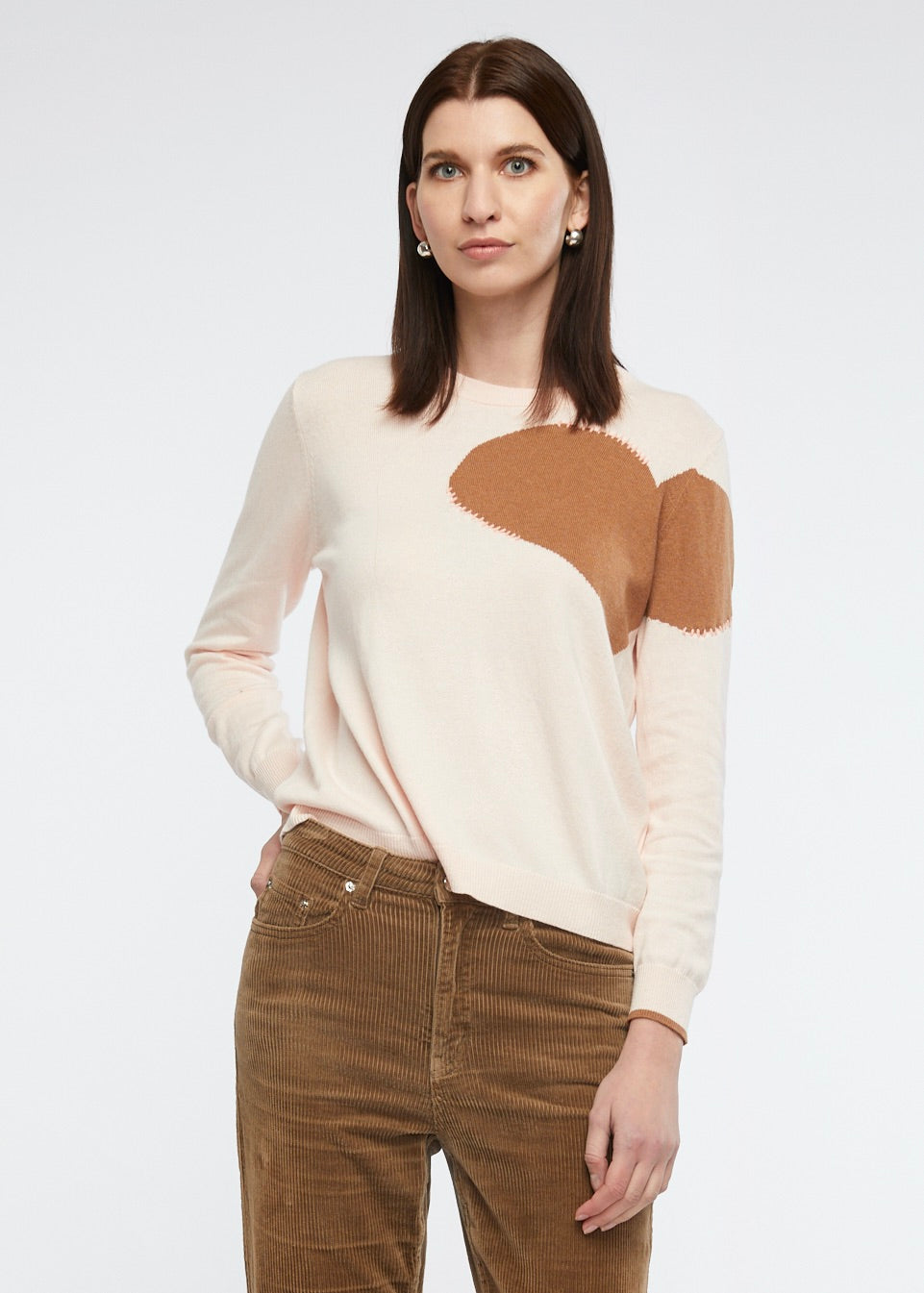 Hearts patch jumper by Zaket & Plover in Blossom