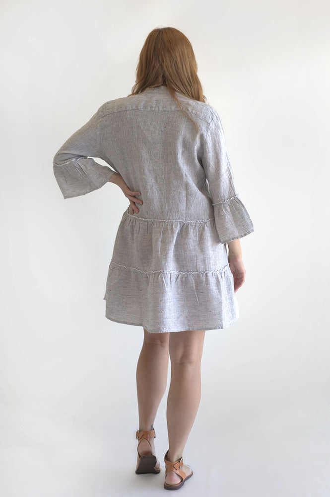 Amalia Stripe Dress white back view