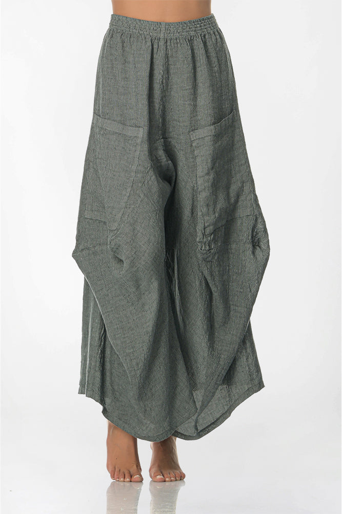 Jo Pant stripe Metal front view