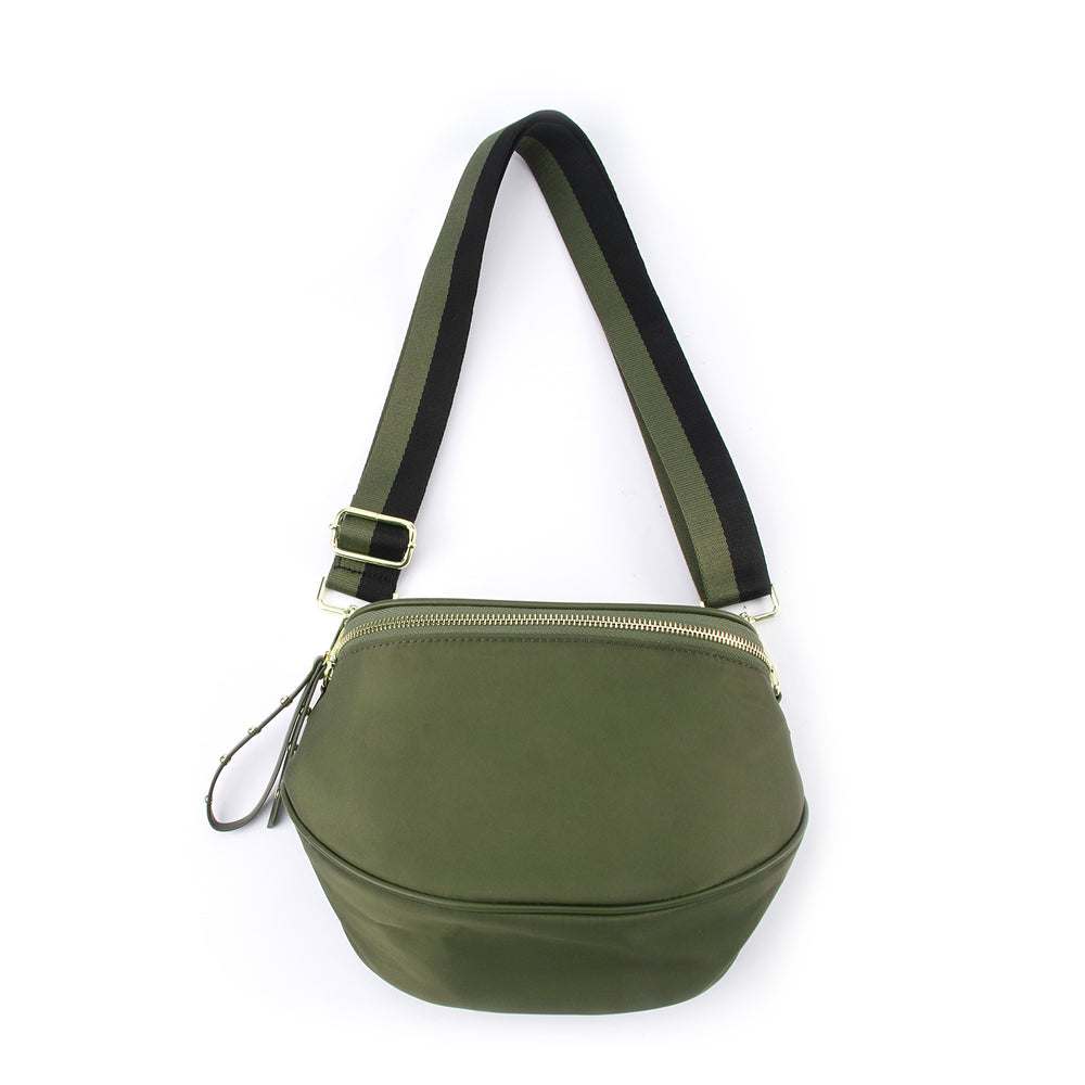 Obsessed Canvas Khaki/ Gold Bag
